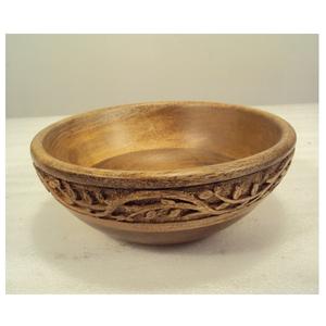 Cuenco de servicio de madera natural con acabado rústico para ensalada, sopa, comida, utensilios de cocina - Product Image 5