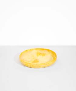 Frutero de resina ODM, elegante remolino de mármol naranja y blanco con diseño de agua para comedor y catering a precio mayorista - Product Image 6