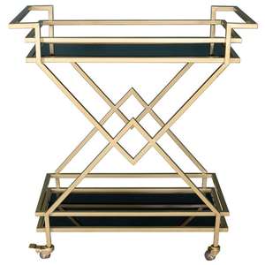 Serving Kitchen Storage Side Table Metal and Glass Table Top Classic Metal Frame 2 Tier Dining Table Hotel Restaurant Furniture - Product Image 4