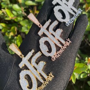 Collar con Colgante de Diamante Cultivado en Laboratorio con Logotipo Personalizado de OTF Only The Family, Collar con Diamantes CVD Micro Pavé para Hombre, Estilo Hip Hop - Product Image 2