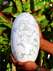 Lingam-piedra blanca Natural de la mejor calidad, piedra de howlita blanca turquesa curativa, piedra de meditación geométrica - Product Image 5