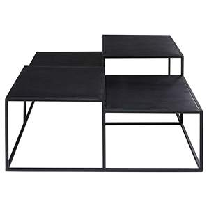 Table basse élégante en métal fabriqué à la main finition noire mate Table centrale de conception carrée pour une utilisation en intérieur - Product Image 2