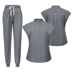 Tops de manga corta, pantalones para correr, uniforme para mujer, conjunto de uniforme de salón, uniforme de enfermería para mujer, uniforme verificado para mujer - Product Image 5