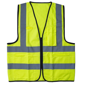 Veste de travail de sécurité réfléchissante pour hommes, en tissu tricoté 100% polyester haute visibilité, pour travaux de construction, avec logo personnalisé - Product Image 4