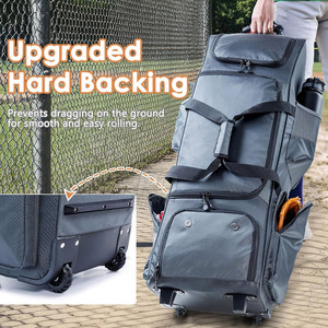 Équipement de baseball à roulettes de qualité supérieure Sac à roulettes Construction durable et roues lisses Sac polochon à roulettes de baseball - Product Image 2