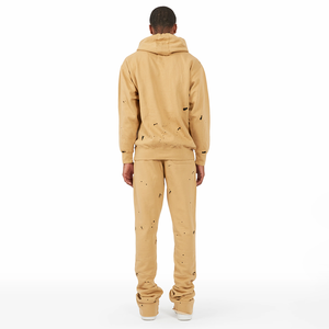 Survêtements de survêtement empilés de couleur de peau pour hommes de logo de sérigraphie fabriqués en tissu de haute qualité 320 GSM 2025 survêtements tendance - Product Image 6