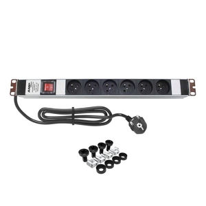 PDU 1U 19 pouces pour rack, 6 prises UPS, unité de distribution d'alimentation avec interrupteur 16A - Product Image 1