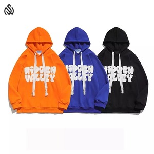 เสื้อฮู้ดผ้าฝ้าย100% โอเวอร์ไซส์สำหรับผู้ชายพิมพ์ลายพัฟหลากสีสำหรับฤดูหนาว - Product Image 4