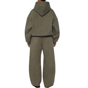 Chándal unisex con logotipo personalizado, 100% algodón polar transpirable, con hombros caídos, de gran tamaño, para hombre - Product Image 3