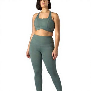 Women's New Style Yoga Set Solid Pattern 2-Piece Gym Sports Top and Bottom Fitness Workout Clothing Custom Logo & Design Print - Product Image 1