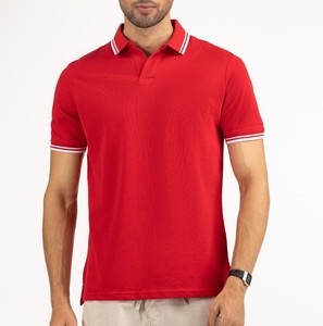 Polo pour homme en coton biologique durable avec impression et logo personnalisés avec marque personnalisée et couleur de luxe - Product Image 1