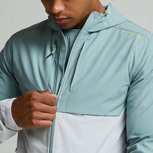 Offre Spéciale extensible Polyester tissu hommes veste fermeture éclair poche arrière évent pour respirabilité coupe-vent vestes de sport - Product Image 3