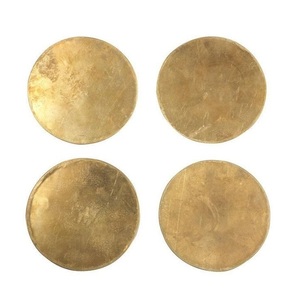 Posavasos de Latón Natural para el Hogar, Juego de Posavasos para Restaurante, Alfombrillas y Protectores Redondos, Artesanía India, Vajilla, Posavasos de Pizarra para Sofá - Product Image 1