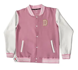100% Wool sleeves baseball letterman chenille embroidery patches custom logo varsity jacket women High Quality