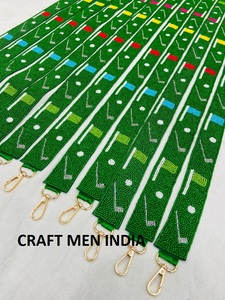 2025 Elegant <b>Women's</b> Handmade Beaded Straps Star Pattern Canvas Lining Embroidery Chain Decoration for Party Evening Handbag - Product Image 3