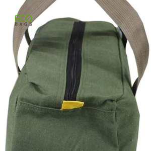 Modern 12-Inch Wide Open Mouth Canvas Tool Storage <b>Bag</b> Small Leather Multi-Purpose <b>Organiser</b> OEM/ODM Customizable - Product Image 3