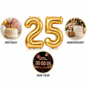 Number <b>Balloons</b> 40 Inch Foil Mylar <b>Balloons</b> 0-9 Birthday Party <b>Decoration</b> Gold Silver Helium <b>Balloons</b> Wholesale - Product Image 6