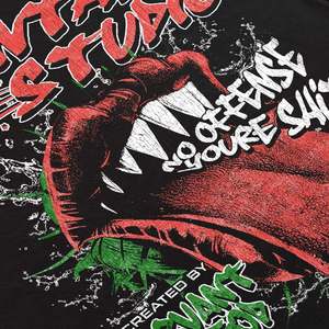 Nuevo Hip Hop personalizado al por mayor algodón gráfico Vintage 300 GSM para hombres serigrafía de gran tamaño peso pesado Hip Hop camisetas - Product Image 3