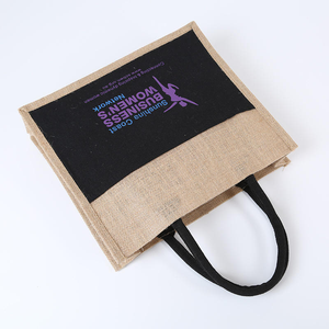 Premium Quality Custom Printed Eco-Friendly Reusable <b>Drawstring</b> Closure Hand Carry Striped Pattern Jute Shopping <b>Bag</b> Wholesale - Product Image 6