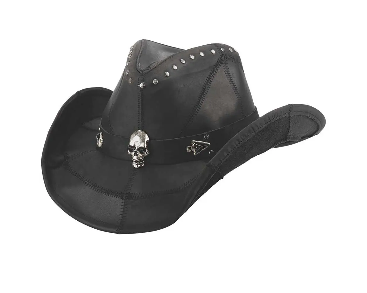 Cowboy-Hut aus echtem Leder im Vintage-Stil verrückte Kuh Premium-Qualitätsleder mit individuellem Design klassische alte Party-Hüte