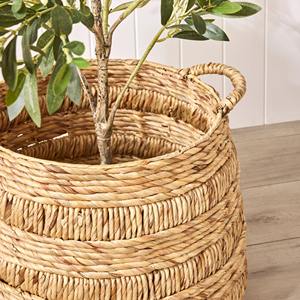 Cesta de Jacinto de Agua Grande Hecha a Mano, Cesta de Almacenamiento Ecológica al por Mayor, Hecha en Vietnam - Product Image 5