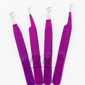 Pince à cils RMI Pince à cils de haute qualité en couleur poudre pour extension de cils avec poignée en diamant Pointe et poignée personnalisées - Product Image 5