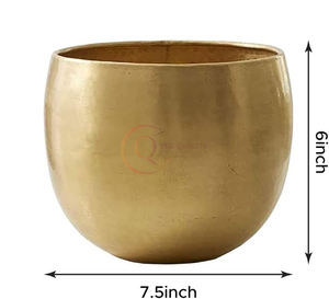 Handcrafted Golden Brass <b>Vase</b> for Home Garden Wedding or Office Decor Iron Bowl for Holding <b>Other</b> Flowers - Product Image 2