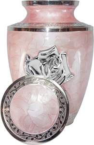 Urna de cremación de rosa para adultos personalizada, urna funeraria de flor de Rosa grande, urna de Ceniza con bolsa de terciopelo y personalización - Product Image 3