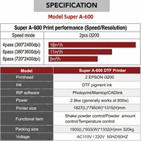 Nouvelle imprimante DTF professionnelle Hanrun Super A600 60cm avec caméra CCD et système d'hydratation automatique, encre pigmentée pour vêtements et textiles