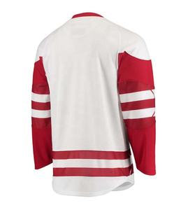 Jersey de Hockey sobre Hielo Personalizado al por Mayor, Rojo y Blanco, Impresión por Sublimación, Cosido, 100% Poliéster, Secado Rápido, Transpirable - Product Image 2