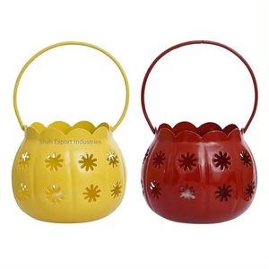 Floral Cut Design <b>Mini</b> Metal <b>Lantern</b> Candle Holder for Home & Wedding Decor Festive Hanging <b>Lantern</b> for Christmas - Product Image 4