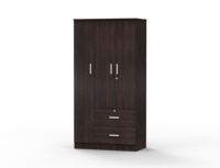 Meilleures Offres FURNIZONE Armoire de Chambre à Coucher Moderne Contemporaine en Bois, Meuble de Rangement pour Chambre Parentale, 2 Tiroirs, Multicolore