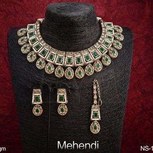 Ensemble collier ras du cou plaqué Mehendi Design fantaisie pour fête - Product Image 1