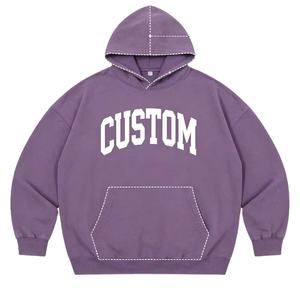 Latest Men's High Quality 100% Cotton Winter Hoodies Sweatshirts Loose Fit Front Logo Embroidered Printed Drop Shoulder Design - Product Image 1