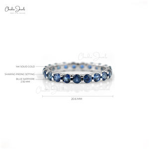 100% ส่งออกคุณภาพแหวนทองคำขาวแท้14K 1.26กะรัตพลอยแซฟไฟร์อัญมณีล้ำค่าสำหรับงานแต่งงาน - Product Image 2