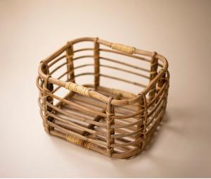 Cestas de almacenamiento de ratán de bambú de Color crema auténtico Cubos y accesorios de fotografía para recién nacidos - Product Image 5