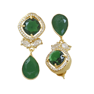 Boucles d'oreilles en laiton en gros, zircon, faites à la main, semi-précieuses, polies à haute brillance, plaquées or, sans nickel, durables, prêtes à être expédiées - Product Image 5