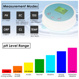 Monitor flotante digital 6 en 1 EC/salinidad/pH /ORP/temperatura/probador de medidor inteligente de cloro Bluetooth para piscina de Spa (OEM) - Product Image 4