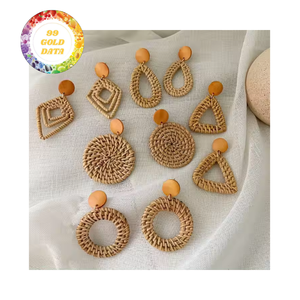 PENDIENTES DE RATÁN HECHOS A MANO DE NUEVO DISEÑO DE Vietnam AL POR MAYOR - Product Image 1