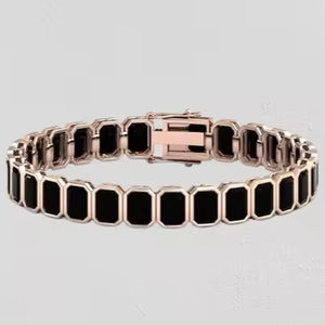 สร้อยข้อมือเทนนิสเพชร Moissanite สีดําตัดมรกตที่สวยงามปรับแต่งเครื่องประดับสร้อยข้อมือตัดไม่ซ้ําใครที่ดีที่สุดของขวัญที่ดีที่สุดสําหรับเธอ - Product Image 4