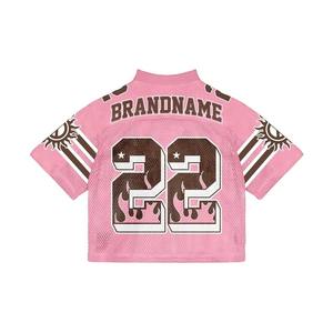 เสื้อฟุตบอลอเมริกันแบบซับลิเมชั่นสั่งทำพิเศษ สไตล์เรโทร ทรงโอเวอร์ไซส์ ผ้าตาข่าย สตรีทแวร์ สำหรับแฟนคลับ - Product Image 4