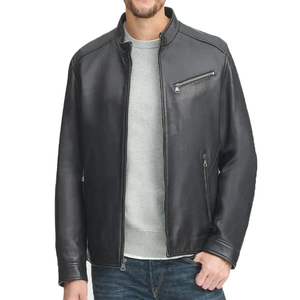 Fournisseur en gros de vestes en cuir véritable personnalisées OEM ODM services classiques pour hommes style motard et bombardier chauds pour l'hiver à la mode - Product Image 6