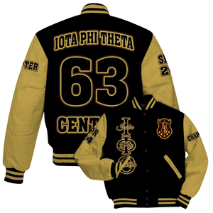 Iota Phi Theta 1963 Greek Heritage Varsity Jacket Brown Gold Letterman Fraternity Apparel Classic University Style - Product Image 5