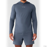 Ensemble T-shirt à capuche et short pour homme PERFECT INDUSTRY, imprimé, Dry Fit, manches longues, mélange de trois tissus, vêtements de sport d'été pour la salle de sport
