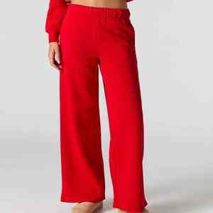 ผ้าฟลีซผ้าฝ้ายขนแกะธรรมดาขากว้างแบบตรงธรรมดาพิมพ์ลายแบบถ่ายเทความร้อนเป็นมิตรกับสิ่งแวดล้อมเหมาะสำหรับฤดูหนาว - Product Image 4