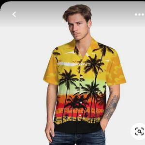 เสื้อเชิ้ตฮาวายพิมพ์ลายดิจิตอลไมโครโพลีเอสเตอร์100% สำหรับผู้ชายคอจีนคุณสมบัติป้องกันรอยยับและระบายอากาศ - Product Image 2