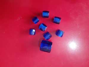 Cuentas de vidrio azul facetadas de vidrio de inspiración rusa hechas a medida adecuadas para diseñadores de joyas de cuentas de vidrio y Tiendas de Cuentas - Product Image 2