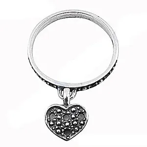 Pendientes colgantes con forma de corazón para mujer, aleación chapada en negro, cristal, diamantes de imitación, joyería romántica de moda, regalo de uso diario - Product Image 3