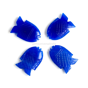 หยกสีน้ำเงินเกรดพรีเมียม รูปทรงปลา หินหยกธรรมชาติ สำหรับทำเครื่องประดับ ลูกปัดหยกแกะสลักด้วยมือ ขนาด 30x20 มม. ขายส่ง - Product Image 4