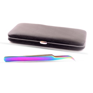Pinces à épiler en acier inoxydable pour extensions de cils, multicolores, pour une prise parfaite des cils, fabriquées à la main - Product Image 5